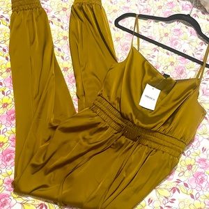 Size S . Forever 21 satin jumpsuit